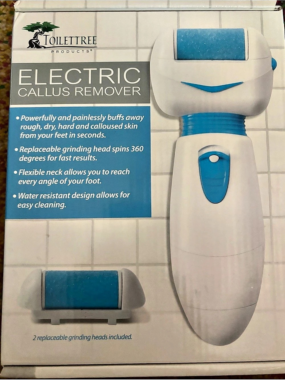 ToiletTree Products Electric Callus Remover White & Blue